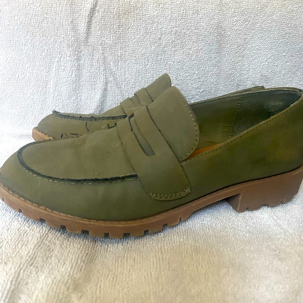 Olive Green Loafers - 6.5